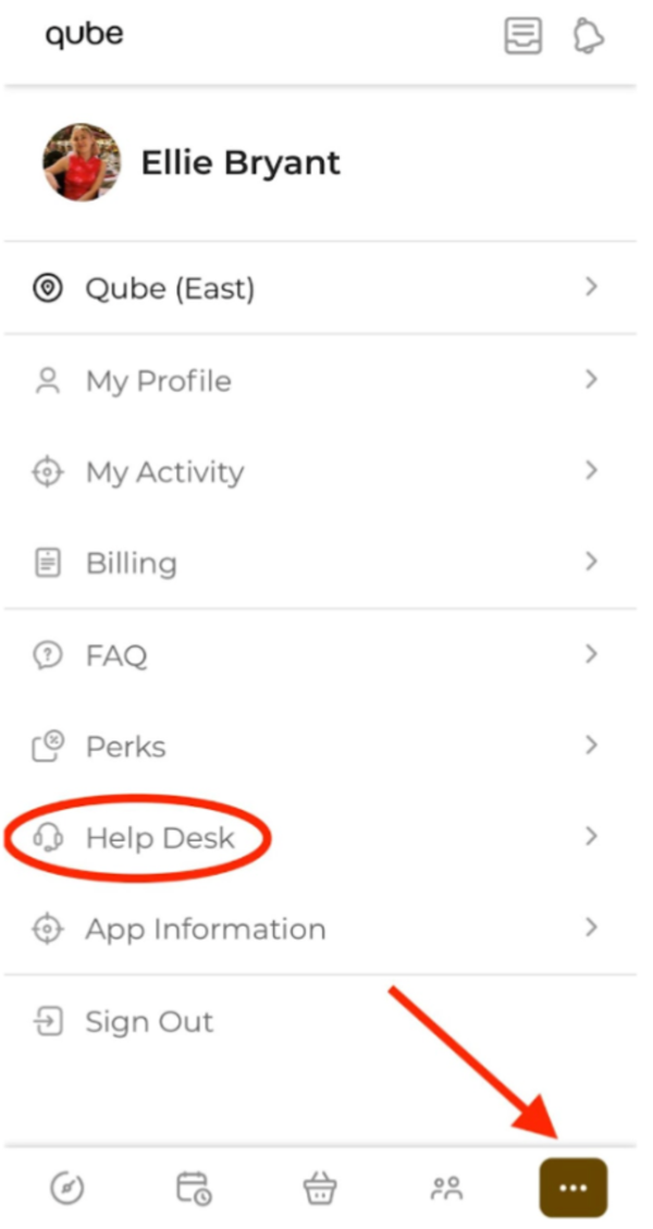 Help Desk in the Qube app